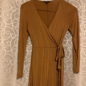 Express Gold Wrap Dress